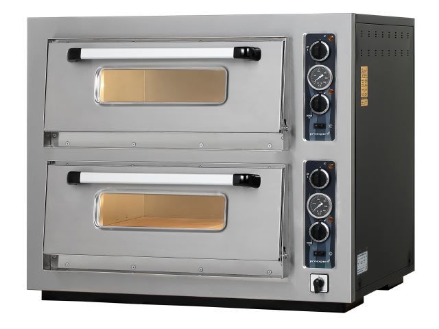 Maksan PO502T Çift Katlı, 8x30 cm Pizza Kapasiteli Elektrikli Termometre Göstergeli