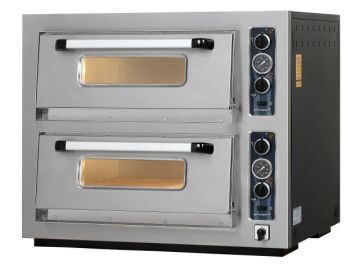 Maksan PO502T Çift Katlı, 8x30 cm Pizza Kapasiteli Elektrikli Termometre Göstergeli