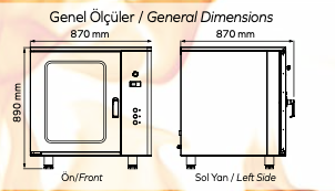 MKF-6 Elektrik Isıtmalı Konveksiyonlu Patisseri Fırını 6 Adet 40 x 60 cm Tepsi Kapasiteli