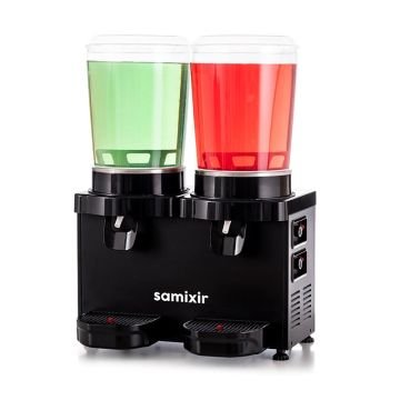 Samixir MM20.AB Panaromik Twin Soğuk İçecek Dispenseri, 10 L+10 L, Siyah