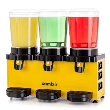 Samixir MMM30.AB Panaromik Triple Soğuk İçecek Dispenseri, 10 L+10 L+10 L, SARI