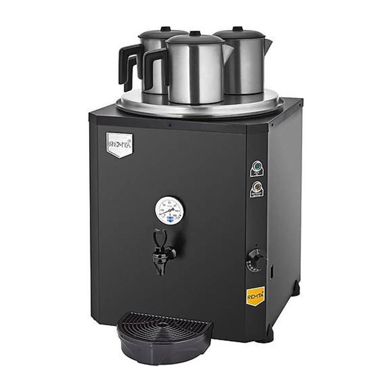 Remta DE10 Jumbo Çay Makinesi, 3 Demlikli, 40 L, Elektrikli Siyah/ Kırmızı
