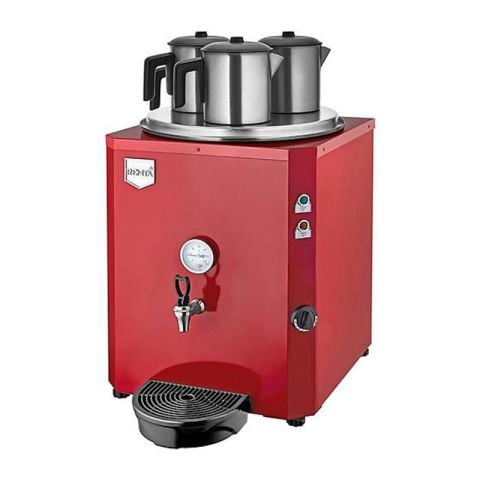 Remta DE10 Jumbo Çay Makinesi, 3 Demlikli, 40 L, Elektrikli Siyah/ Kırmızı